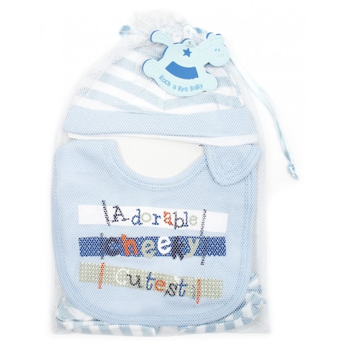 BABY BOYS " ADORABLE" THREE PIECE GIFT SET --  £2.50 per item - 4 pack