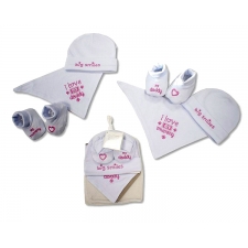 Nursery Time baby Girl's Bandana Bib, hat & booties gift set -- £2.50 per item - 6 pack