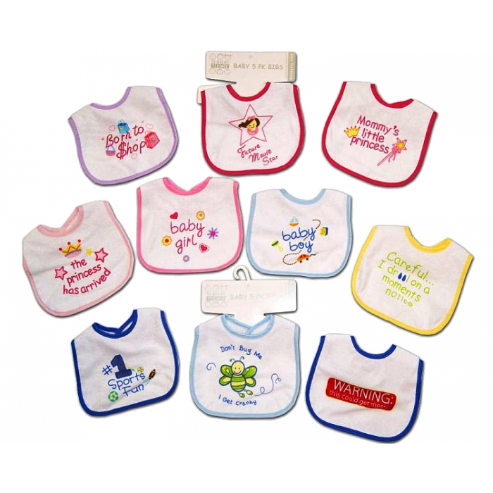 Nursery Time Set of five bibs price £1.75 for 5 pack - 0.35 PENCE EACH -- £ 1.75 - 6x5 packs