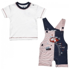 Little Fella  'HELICOPTER'  DUNGAREE SET -- £6.99 per item - 3 pack