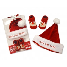 Nursery Time Baby Hat and Socks Christmas Gift Set - Santa's Little Helper  0743 -- £3.99 - 2 sets