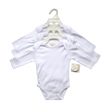 Just Too Cute - WHITE 3Pk long sleeve Bodysuits -- £4.20 per item - 6 pack