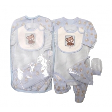 FIVE Piece Baby Layette Set ' TEDDY ' In Blue-- £6.99 per item - 3 pack