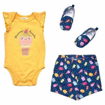 Baby girls Body vest, Short & Shoes SET ICE CREAM & LOLLIES -- £5.25 per item - 3 pack