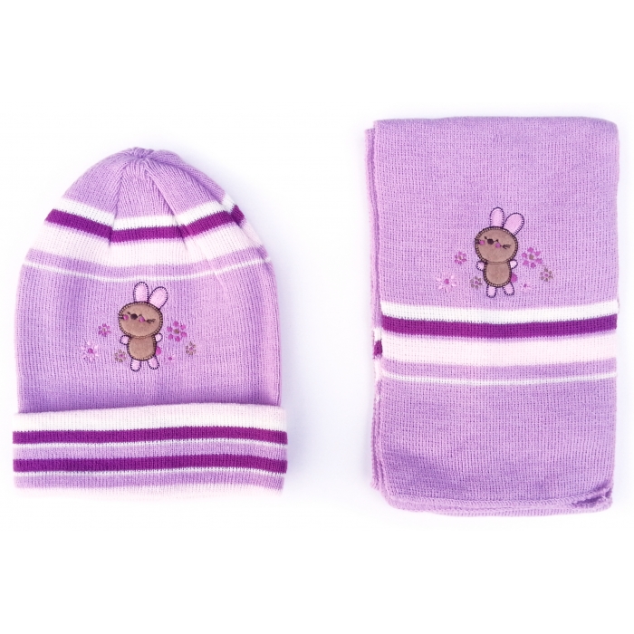 Baby Bunny Hat & Scarf Set in 3 colours -- £3.50 per item - 6 pack