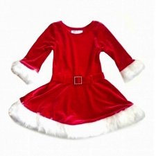 Christmas dress in RED & PINK Shimmery fabric (2 to 6 years) -- £3.99 per item - 100 pack