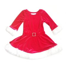 70% Reduction - Christmas Dress In Red in shimmery fabric(2 to 6 years) -- £3.99 per item - 10 pack