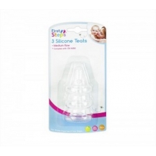 First Steps BABY BOTTLE SILICONE TEATS 3 PACK for 50p -- 3 PACK PRICE £0.50 - 8 pack 