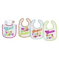 First Steps terry baby bib with rear velcro fastening -- £0.99 per item - 4 pack