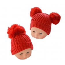 SOFT TOUCH - RED POM-POM HAT: H474 -- £1.60 - per item - 6 pack
