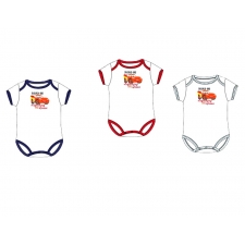 DISNEY CARS SHORT SLEEVE BODY SUIT IN  3 COLOURS -- £2.50 per item - 15 pack