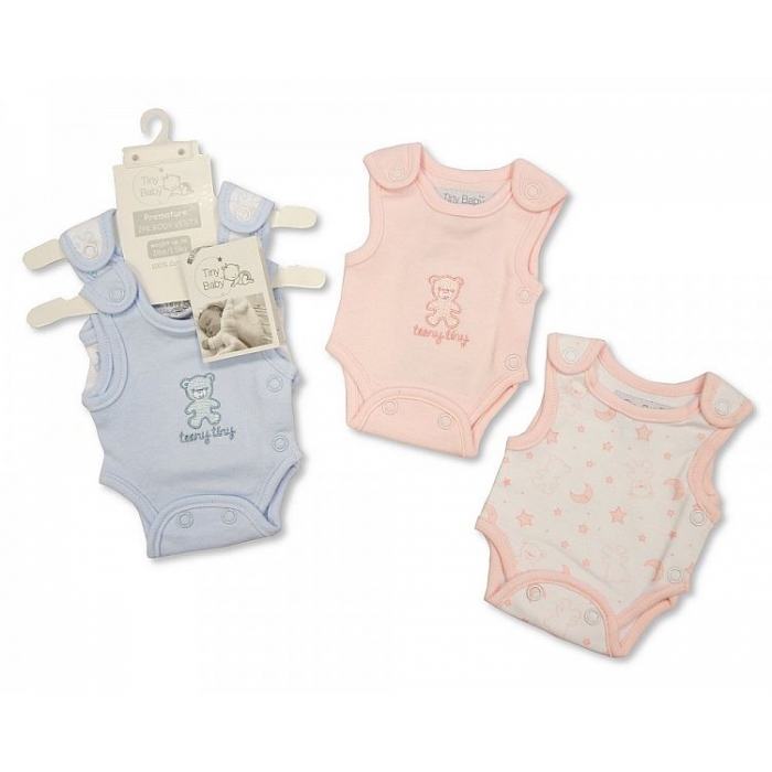 NURSERY TIME INCUBATOR 2 PACK BODY SUITS ' TENNY TINY TEDDY ' -- £4.50 per item - 6 pack