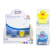 First Steps Duck bath toy with matching wash cloth -- £1.50 per item - 4 pack