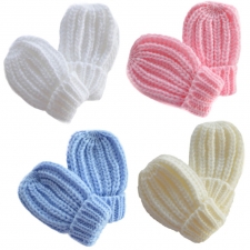 SOFT TOUCH - KNITTED MITTENS IN 4 COLOURS -- £1.25 - per item - 12 pack